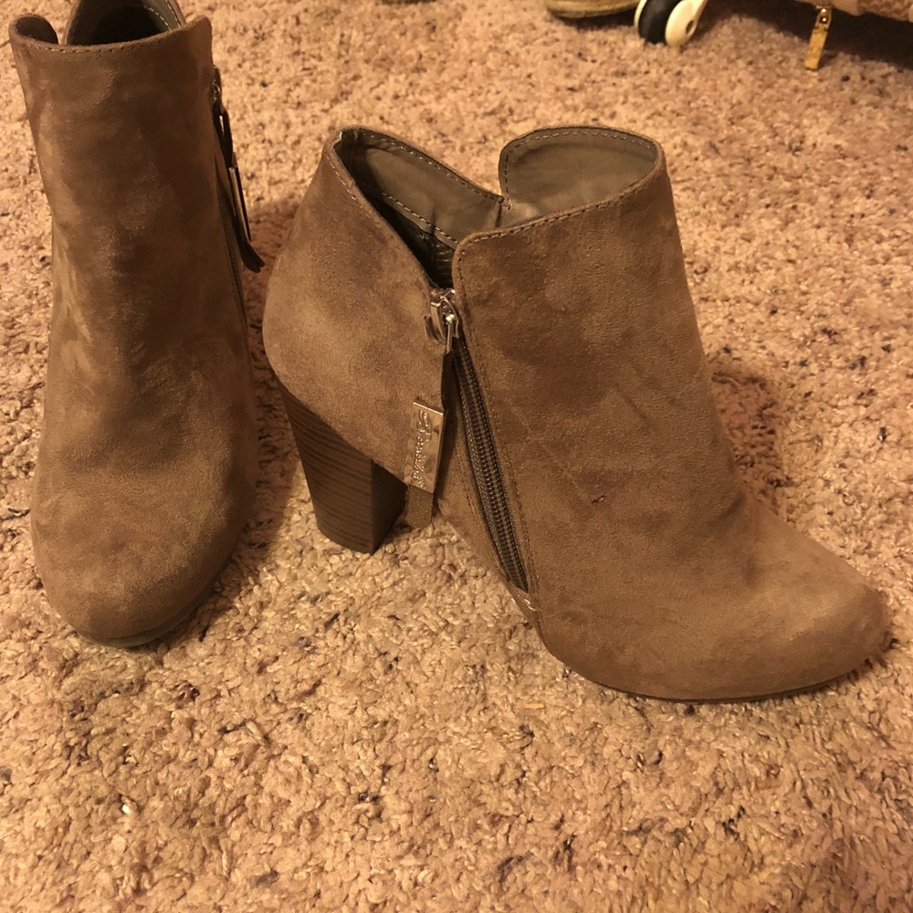 Tan booties